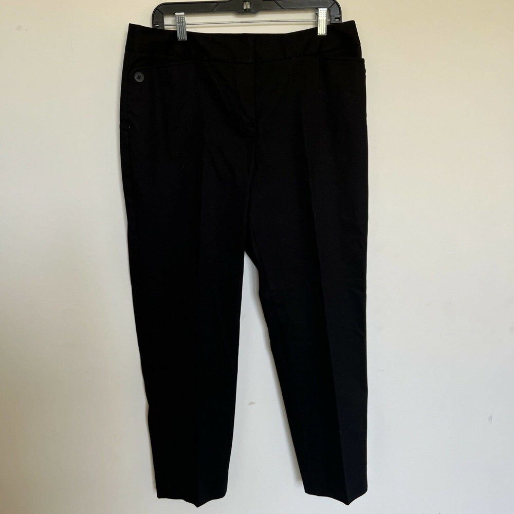 Talbots Petites Perfect Chinos Pants Size 14P Straight Leg Black